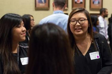PharmD students at networking event